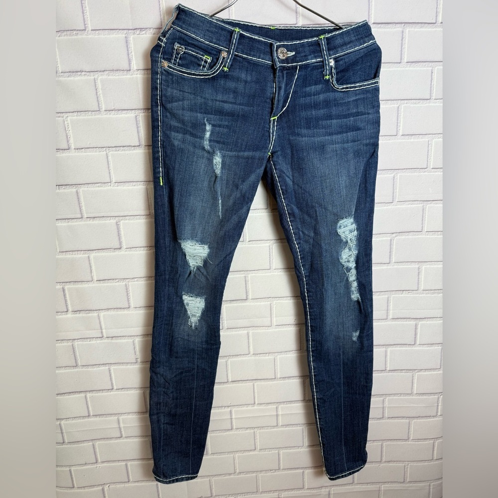 True Religion Casey Distressed Skinny Jeans Women's Size 25